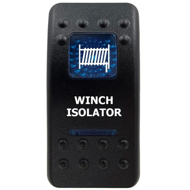 Kolébkový Spínač Jednopólový Vodotesný 12V Modré LED Podsvietenie Čierny Vypínač WINCH ISOLATOR pre Auto Loď SUV a Off-road Vozidlá 1