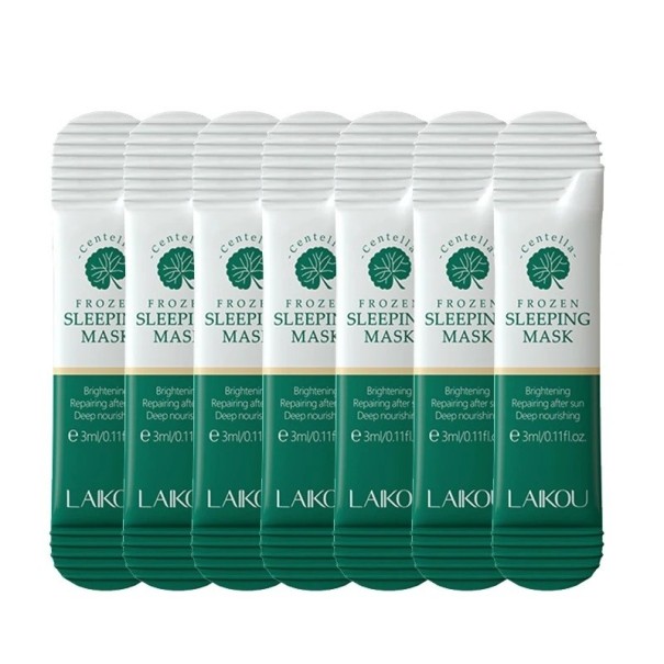 Kølende ansigtsmaske med Centella Asiatica Lysnende sovemaske Fugtgivende og nærende ansigtsmaske 3 ml 7 stk. 1