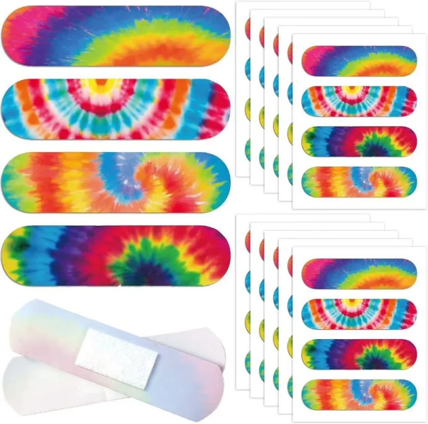 Kolorowe plastry wodoodporne 40 szt. 72 x 19 mm Plastry opatrunkowe na drobne urazy Szybka pierwsza pomoc Dla dzieci i dorosłych 1