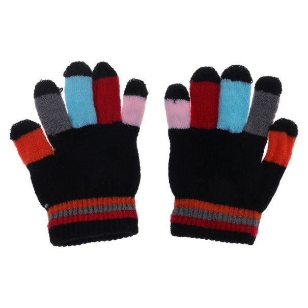 Kolorowe rękawiczki dziecięce A126 czarny
