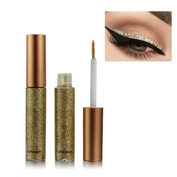 Kolorowy błyszczący eyeliner złoto