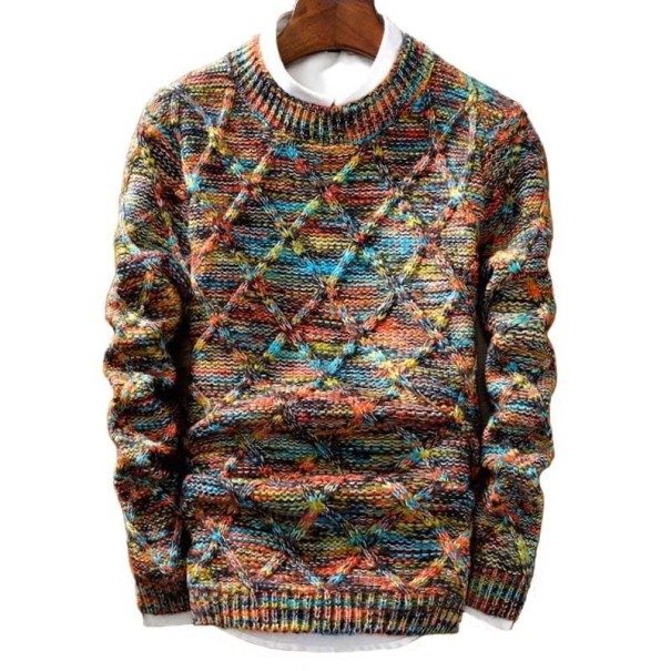Kolorowy sweter męski F203 wielokolorowy XL
