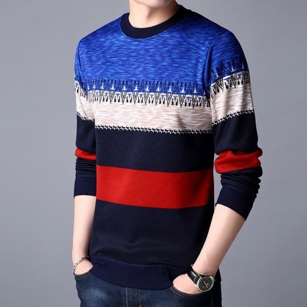 Kolorowy sweter męski F258 XL