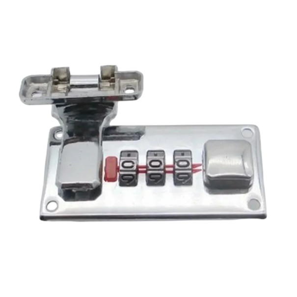 Kombinační pravý zámek na 3místný kód 65 × 29 mm mechanický bezpečnostní zámek pro krabice a úložné boxy stříbrná