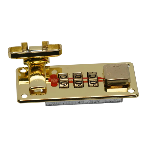 Kombinační pravý zámek na 3místný kód 65 × 29 mm mechanický bezpečnostní zámek pro krabice a úložné boxy zlatá