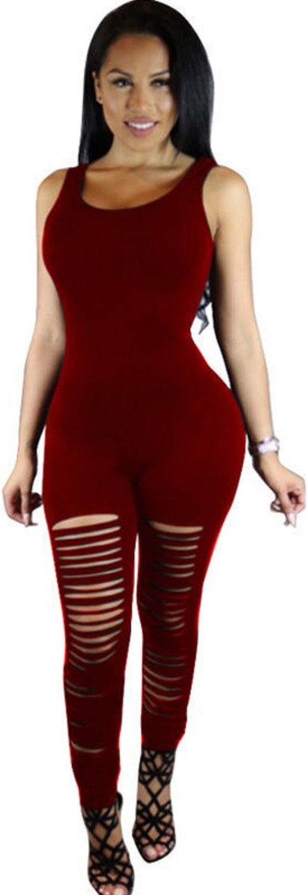 Kombinezon damski A2908 wino XL