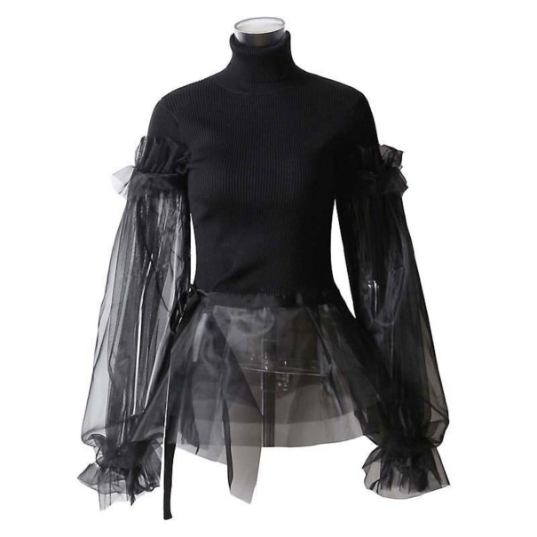 Kombinierter Rollkragenpullover für Damen G382 M
