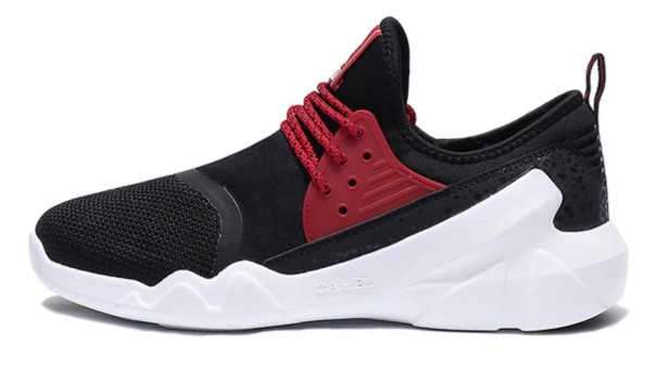 Komfortable herresneakers sort-rød 41