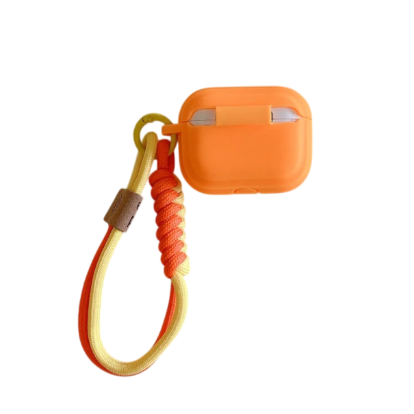 Komfortní silikonový kryt s poutkem na ruku pro Apple AirPods 4, ochrana proti poškrábání a poškození oranžová