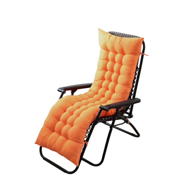 Kompakt dämpad stolskudde för gungstol och liten liggsoffa 90x45 cm polyester med band för balkong, trädgård och inomhus orange