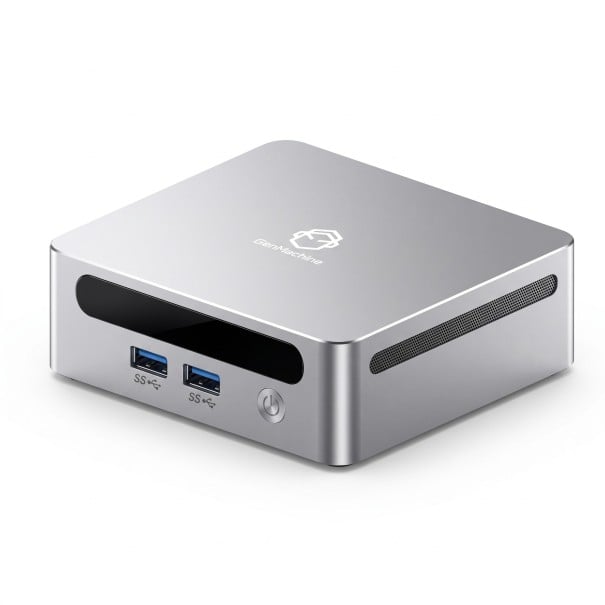 Kompakt spel-PC GenMachine AMD Ryzen 5 6600H ES 16 GB RAM 1 TB SSD 6 kärnor 3,3 till 4,5 GHz Silver Mini dator för spel och multimedia 1