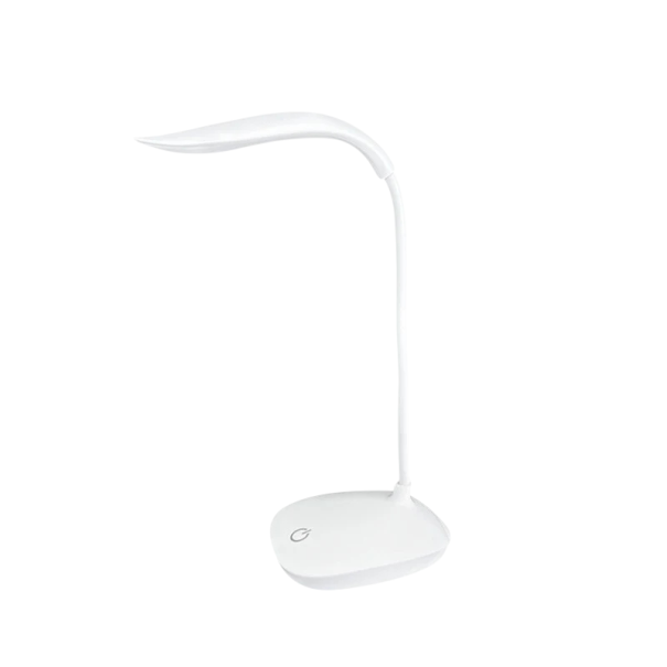 Kompaktná LED stolná lampa 21 x 15 cm, dotykové zapnutie, 3 úrovne osvetlenia, USB nabíjanie, ideálna na čítanie, 2,5W, 5V biela
