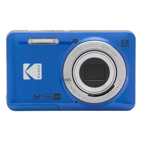 Kompaktní fotoaparát 16 MP 10,3 x 6 x 2,3 cm 5x optický zoom 28mm širokoúhlý objektiv 2,7″ LCD Full HD 1080p video modrá
