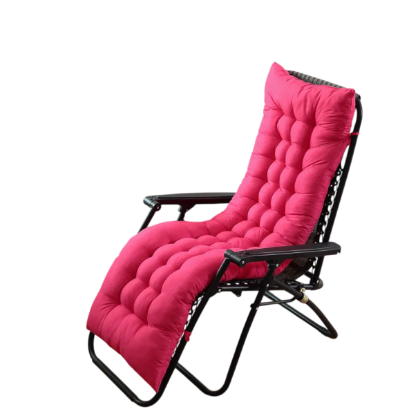 Kompaktní polstrovaný sedák na židli houpací křeslo a malé lehátko 90x45 cm polyester s úvazky pro balkon zahradu i interiér růžová