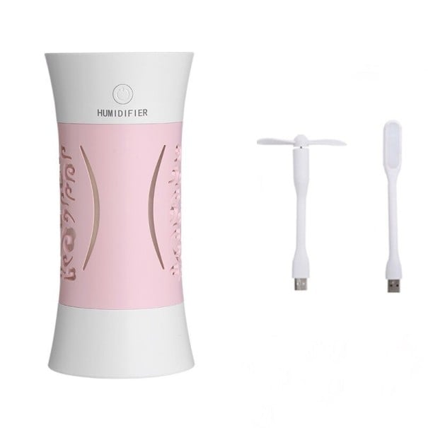 Kompaktný ultrazvukový USB aroma difuzér na prevonanie miestnosti Nádržka 260 ml Prevádzka až 10 hodín Výkon 2 W Rozmer 7,5 x 7,5 x 16 ružová 2