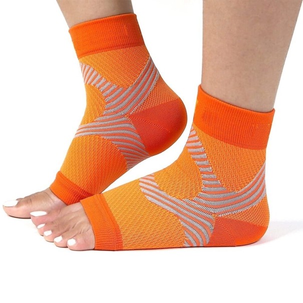 Kompresné ponožky s otvorenou špičkou P3710 oranžová L/XL