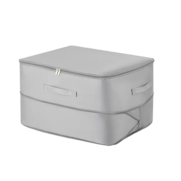 Kompresní cestovní úložná taška do kufru 52×42×30 cm polyester organizér na oblečení a doplňky pro přehledné balení zavazadel šedá