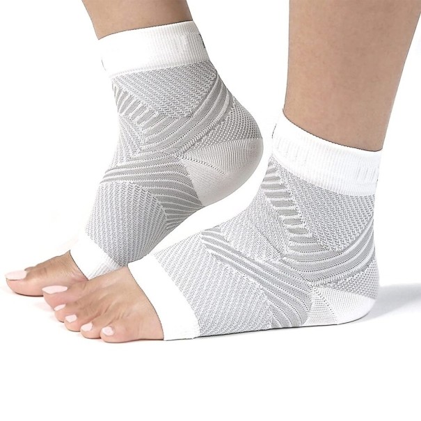 Kompresní ponožky s otevřenou špičkou P3710 bílá L/XL