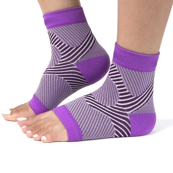 Kompresní ponožky s otevřenou špičkou P3710 fialová L/XL