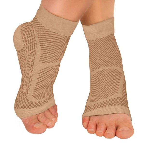 Kompressionsstrumpor med öppen tå P3777 beige L/XL