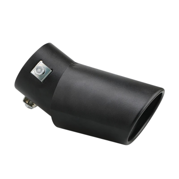 Koncový díl výfuku 13,3 cm Zahnutý Inlet 6,3 cm Outlet 8,2 cm Univerzální nerezový kovový kryt pro auta s dvojitým šroubovým upevněním černá