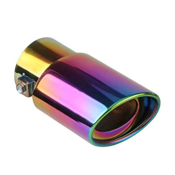 Koncový díl výfuku 14,5 cm Rovný Inlet 6,3 cm Outlet 7,8 cm Univerzální nerezový kovový kryt pro auta s dvojitým šroubovým upevněním vícebarevná
