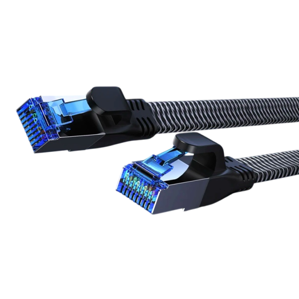 Konektorový kabel CAT 8 40Gbps 20 m SFTP opletený RJ45 černý pro síťové připojení PC notebook router modem herní konzole 1