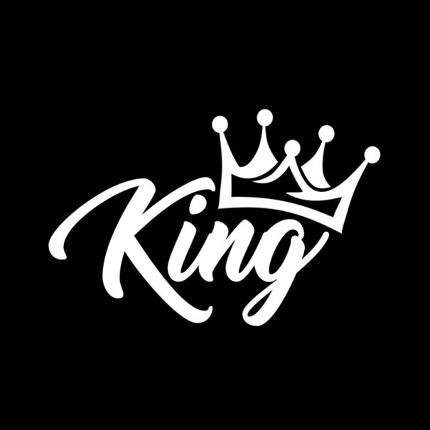 Koning auto sticker zilver
