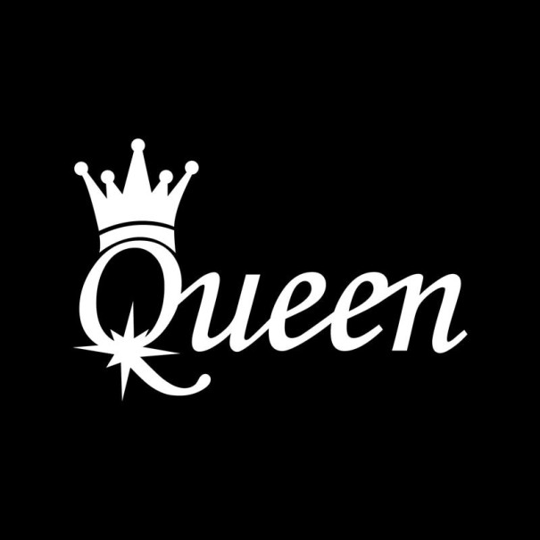 Koningin auto sticker zilver
