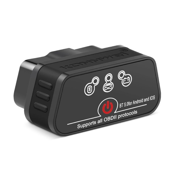 Konnwei ELM327 V1.5 Bluetooth 5.0 OBD2-skanner Diagnostinen koodinlukija OBDII Autodiagnostiikka Androidille ja iOS:lle virheiden lukemiseen ja poistamiseen musta