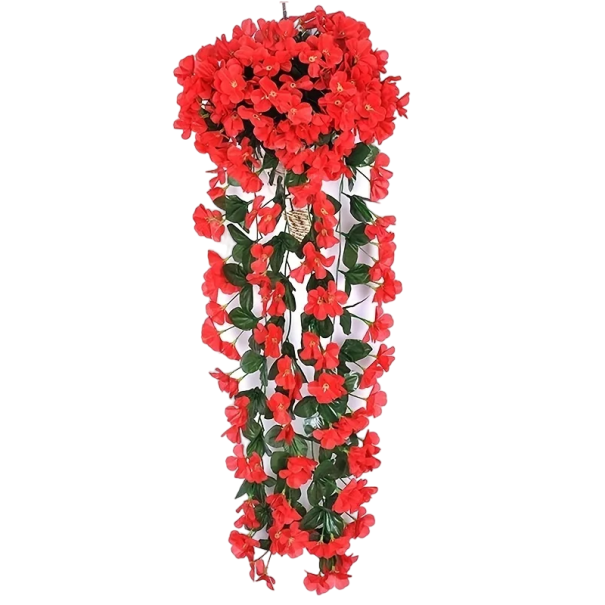 Konstgjord hängblomma 2 st Dekorativ konstgjord blomma 75 cm röd
