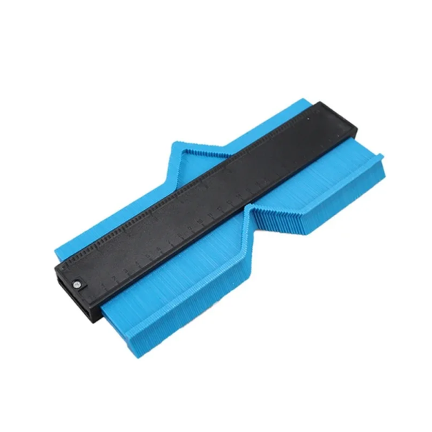 Konturmåler til præcis kopiering af former 25 cm x 3 cm Plastprofil skabelon Dimensioner 25,8 x 10 x 2 cm Værktøj til håndværkere blå