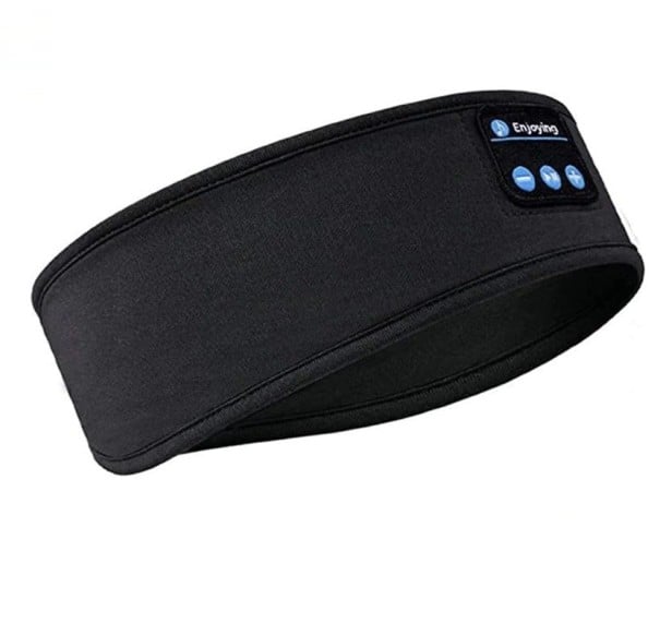 Kopfhörer zum Schlafen in einem Stoffstirnband Bluetooth 5.0 Trageweise über den Ohren oder über den Augen Akkulaufzeit 7 Stunden Reichweite schwarz
