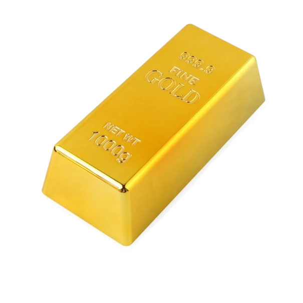 Kopi af en guldbarre 16,5 x 7,6 x 4,8 cm Dørstopper som en guldbarre Brevvægt formet som en guldbarre Boligdekoration som en imitation af en guldbarre 1000 g 1