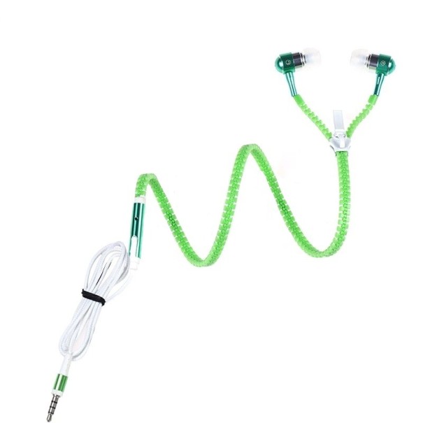 Koptelefoon met rits groen
