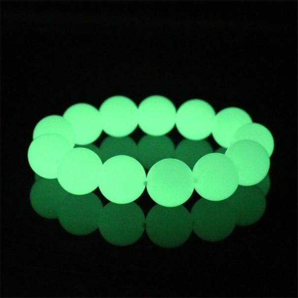 Korálkový svítící náramek zelená 6 mm