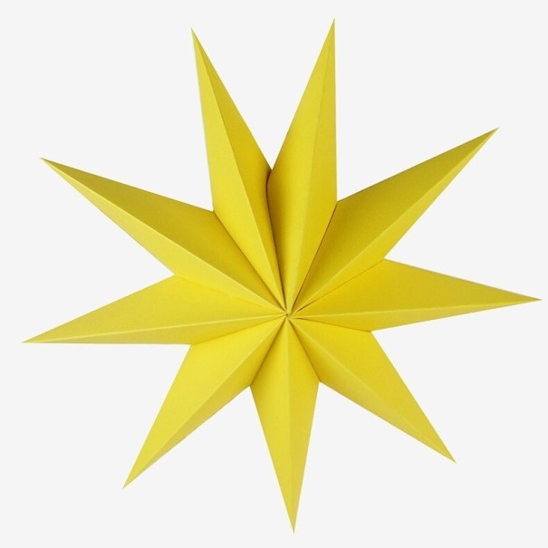 Koristeellinen paperitähti keltainen