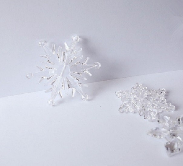 Koristeelliset lumihiutaleet 10 kpl Läpinäkyvä M