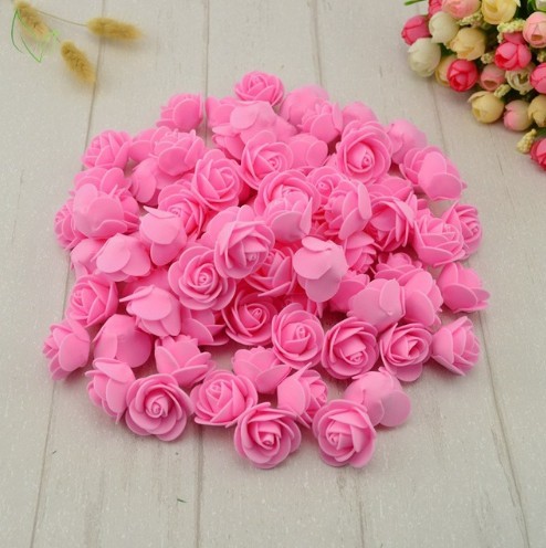 Koristeelliset vaahtomuoviruusut 100 kpl J3279 vaaleanpunainen