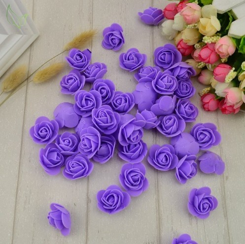 Koristeelliset vaahtomuoviruusut 100 kpl J3279 violetti