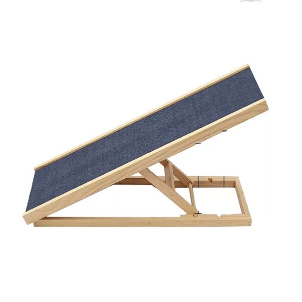 Korkeudelta säädettävä puinen ramppi koirille 70 x 35 cm kantavuus 80 kg liukumaton askel kotieläimille 1