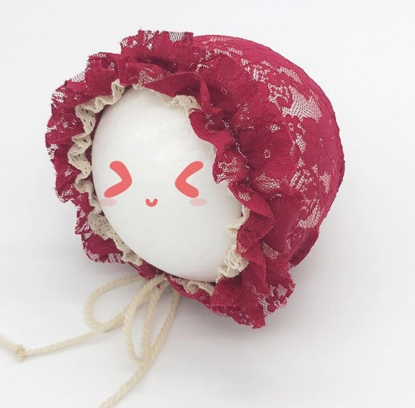 Koronkowa czapka dziewczęca Melissa wino