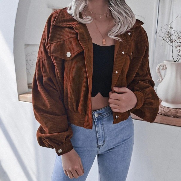 Kort damejakke A3055 brun XS
