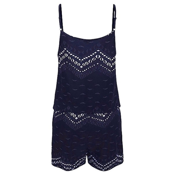 Kort jumpsuit för kvinnor P851 mörkblå M