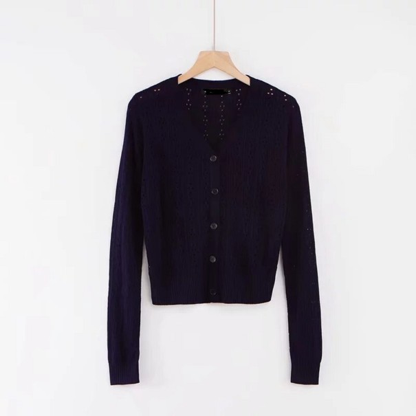 Kort strikket sweater til kvinder G223 mørkeblå M