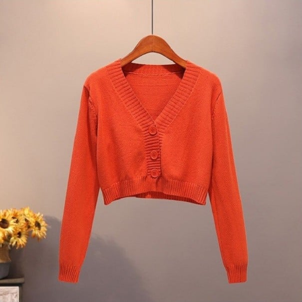 Kort sweater til kvinder F300 orange