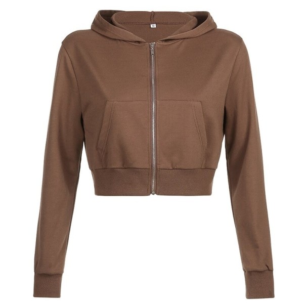 Kort sweatshirt til kvinder P1993 brun M