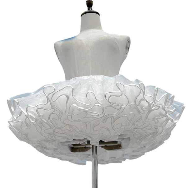 Kort volangkjol längd 30 cm 20 m organza Extra voluminös organzapetticoat under klänningar, kostymer och dans retro outfits 1