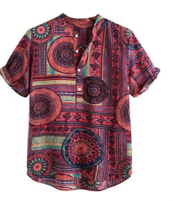 Kortärmad herrskjorta F751 röd 3XL