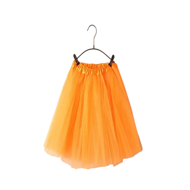 Korte zomer tule rok voor volwassen vrouwen, gelaagde ballet tutu rok met elastische taille, lichtgewicht rok voor dans, cosplay, carnaval oranje